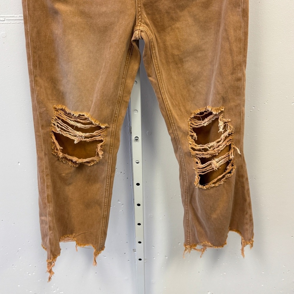 Vervet Kiss Of California Super High Rise 90's Vintage‎ Crop Flare Jeans W27 Tan - Picture 5 of 14